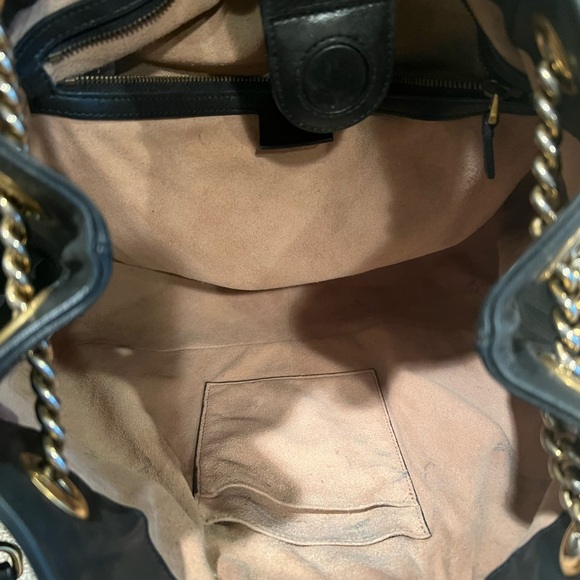 SOLD Gucci black Marmont handbag shoulder bag large chain strap - Picture 6 of 15